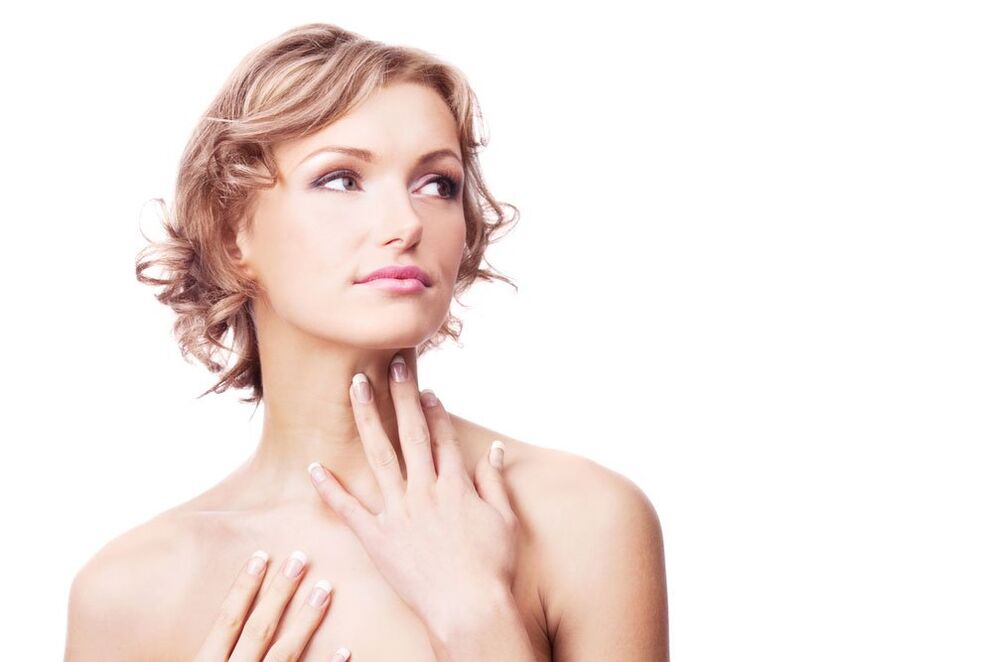 Girl with smooth skin on the neck and décolleté after rejuvenation